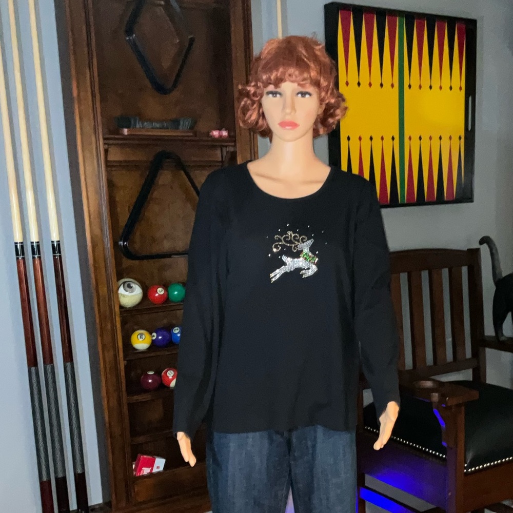 Karen Scott Christmas long sleeve tee